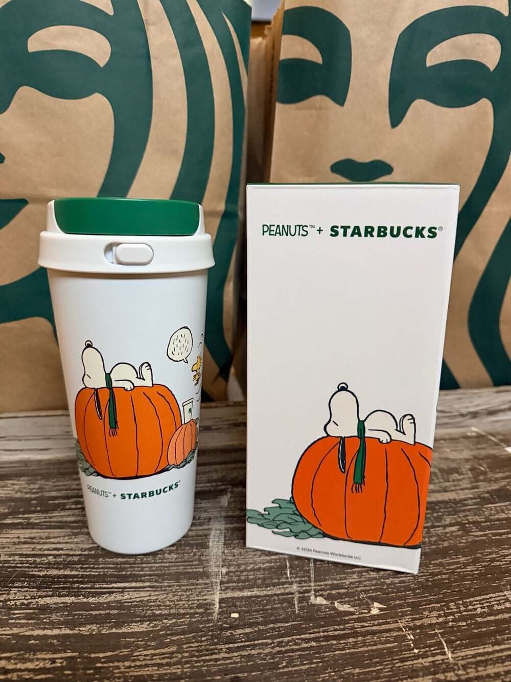 Starbucks Peanuts Snoopy Great Pumpkin Stainless Steel Tumbler 16 oz New